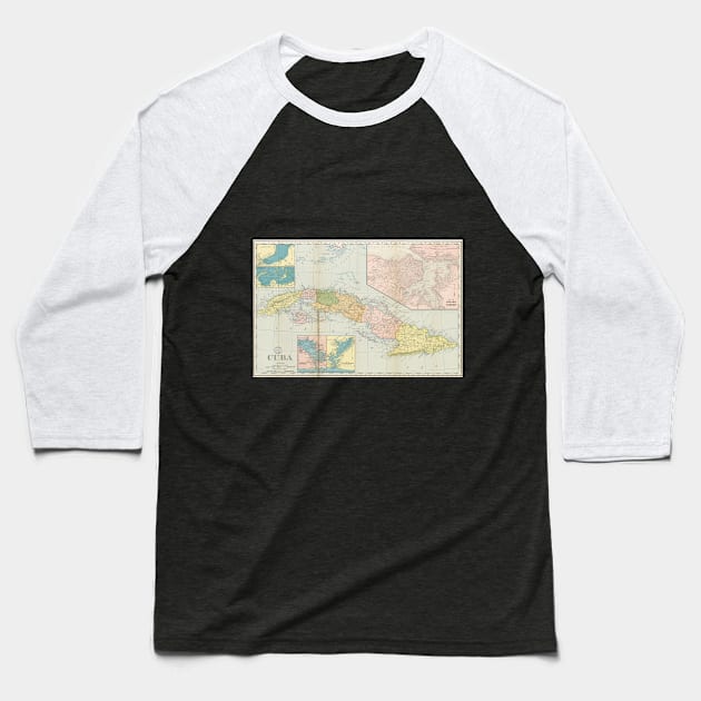 Vintage Map of Cuba (1898) Baseball T-Shirt by Bravuramedia